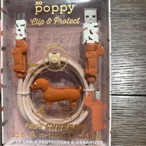 Poppy USB-A to USB-C Cable with Dachshund Dog Protectors